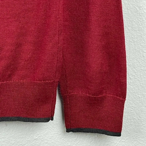 INC International Concepts Sweater Men's Sz S Pullover V-Neck Merino Wool Red - Picture 7 of 8